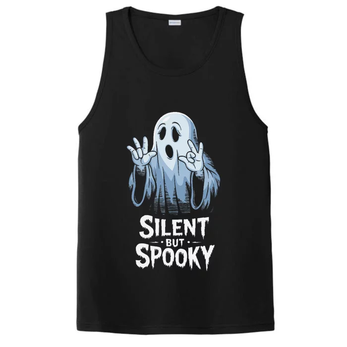 Silent But Spooky Ghost Design For Halloween Lovers Performance Tank