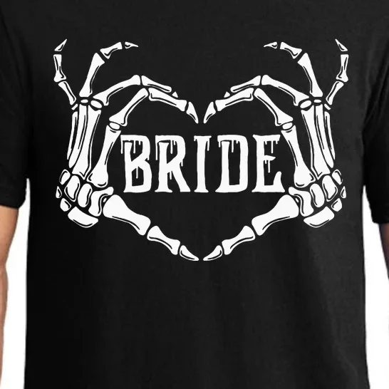 Spooky Bride Skeleton Hands Halloween Engagement Wedding Pajama Set