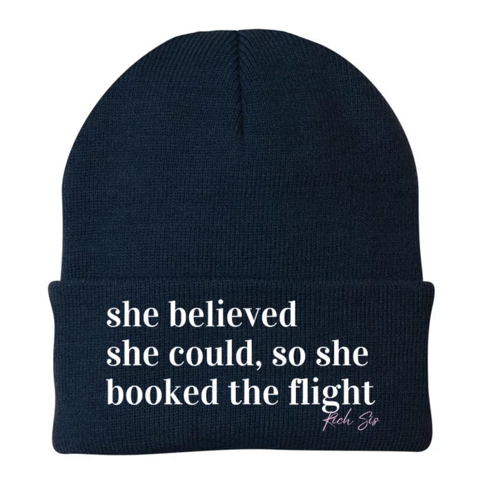 She Believed She Could, So She Booked Knit Cap Winter Beanie