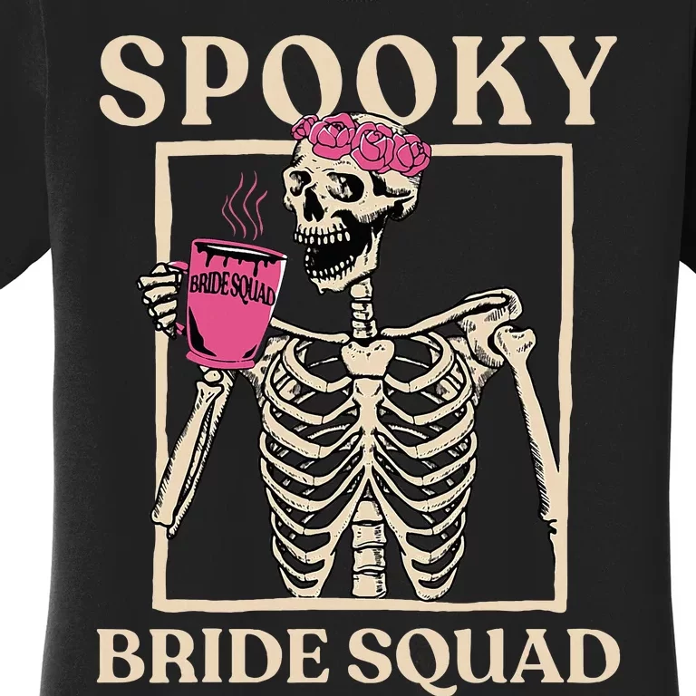 Spooky Bride Squad Skeleton Halloween Bachelorette Party Women's T-Shirt