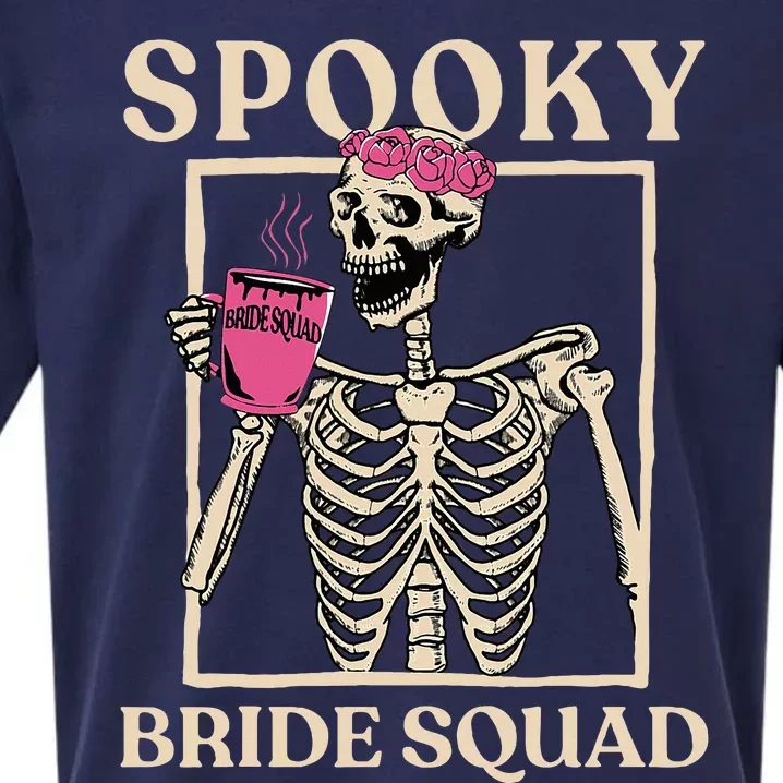 Spooky Bride Squad Skeleton Halloween Bachelorette Party Sueded Cloud Jersey T-Shirt