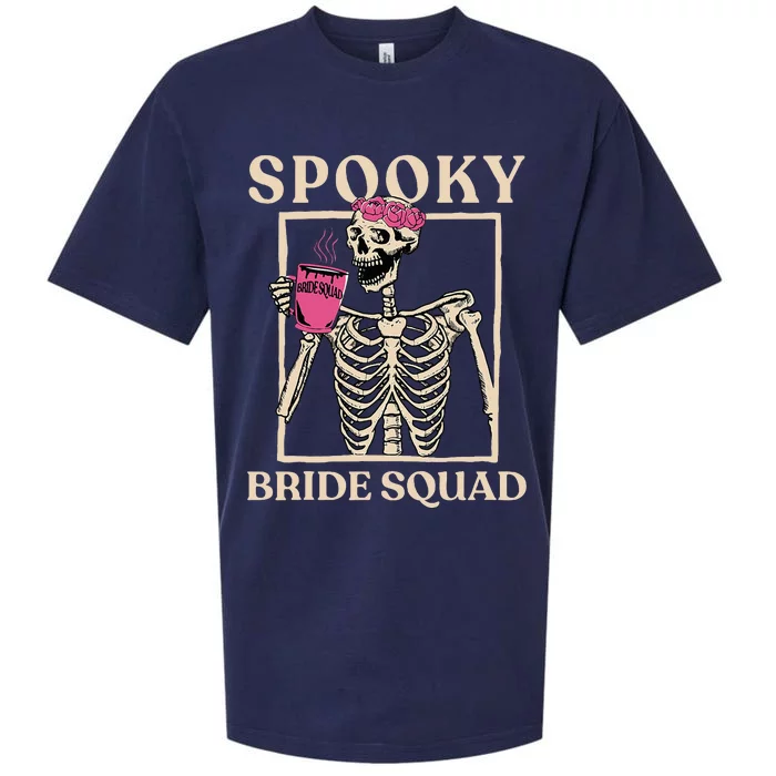 Spooky Bride Squad Skeleton Halloween Bachelorette Party Sueded Cloud Jersey T-Shirt