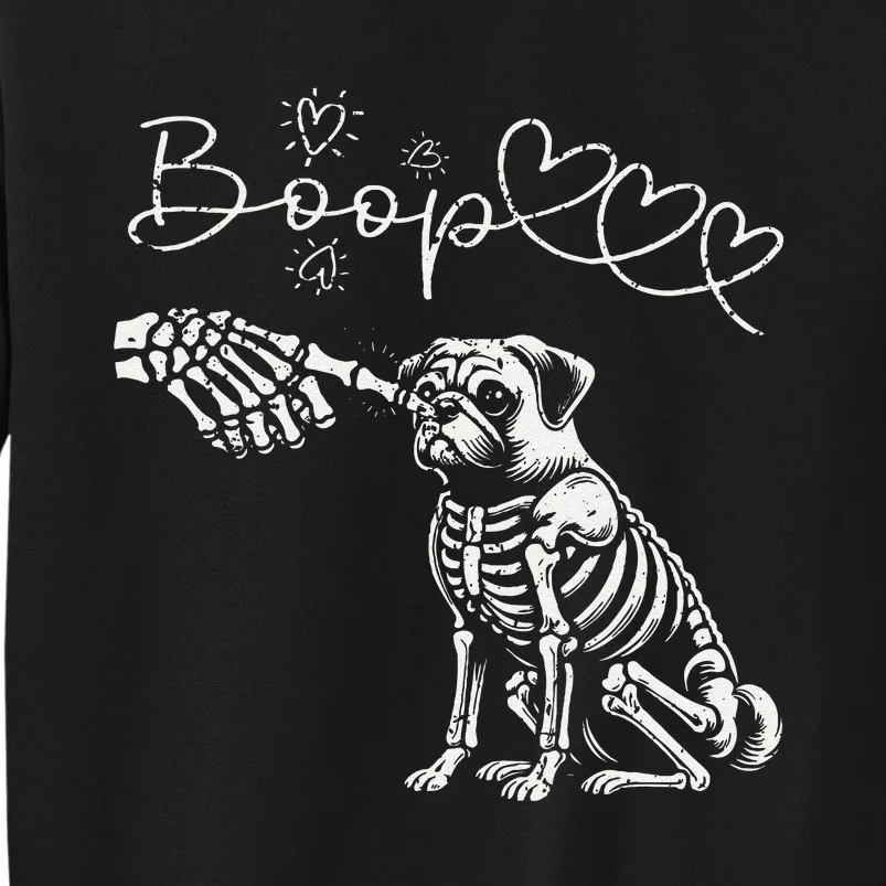 Spooky Boop Skeleton Hand Touch Nose Dog Halloween Costume Tall Sweatshirt