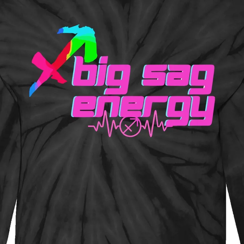 Sagittarius Big Sag Energy Tie-Dye Long Sleeve Shirt