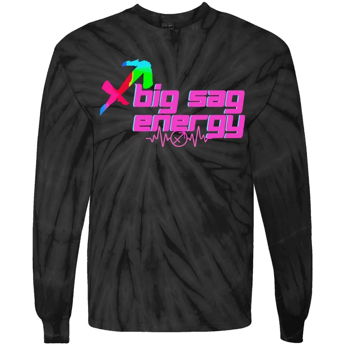 Sagittarius Big Sag Energy Tie-Dye Long Sleeve Shirt