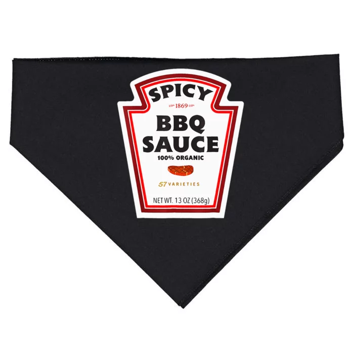 Spicy Bbq Sauce Bottle Label Funny Group Halloween Costume USA-Made Doggie Bandana