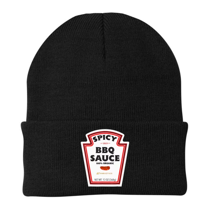 Spicy Bbq Sauce Bottle Label Funny Group Halloween Costume Knit Cap Winter Beanie