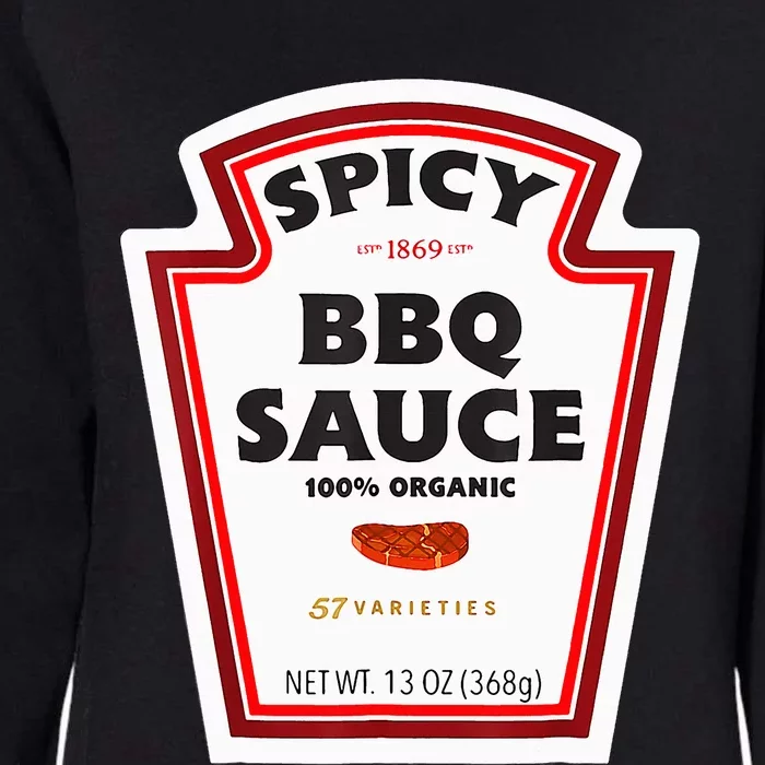 Spicy Bbq Sauce Bottle Label Funny Group Halloween Costume Womens California Wash Sweatshirt