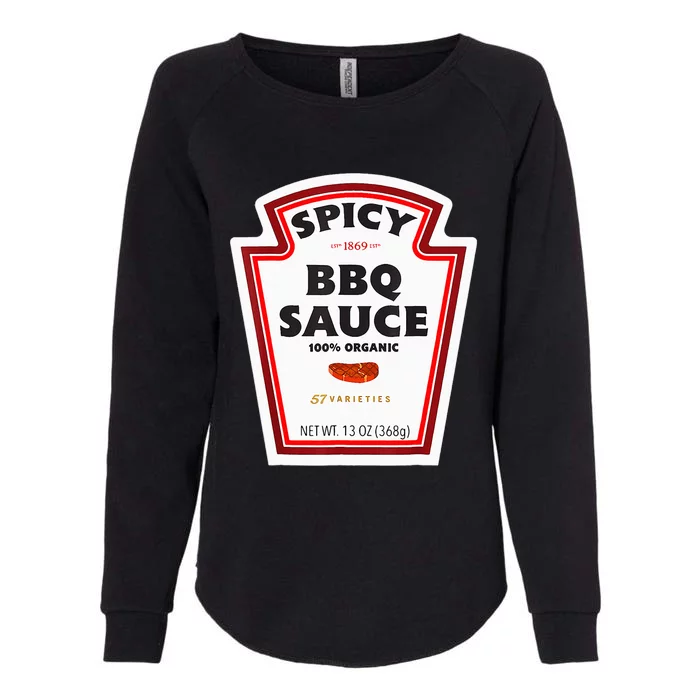 Spicy Bbq Sauce Bottle Label Funny Group Halloween Costume Womens California Wash Sweatshirt