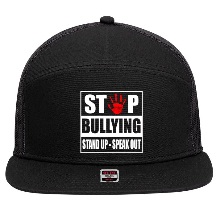 Stop Bullying Stand Up Speak Out 7 Panel Mesh Trucker Snapback Hat