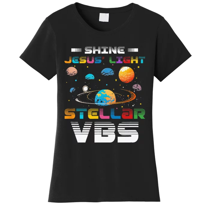 Stellar Bible School VBS Shine Jesus Light Christian Women's T-Shirt