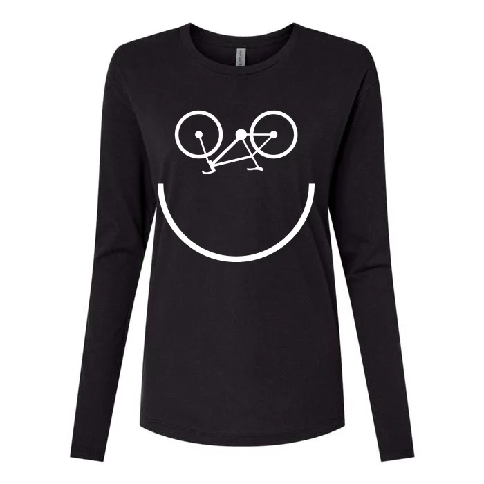 Smiling Bicycle Womens Cotton Relaxed Long Sleeve T-Shirt