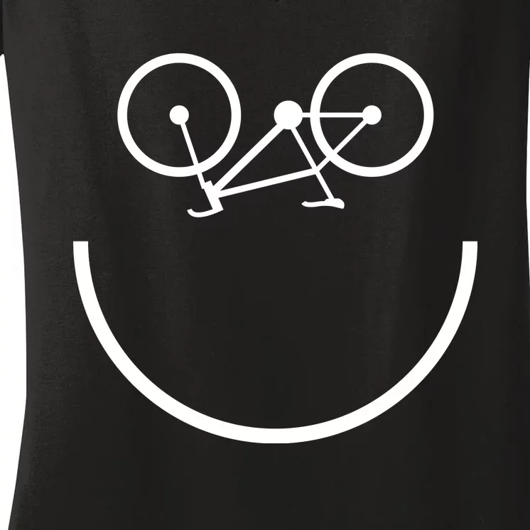 Smiling Bicycle Women's V-Neck T-Shirt