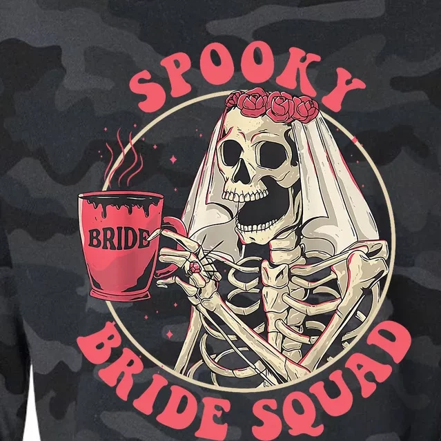 Spooky Bride Squad Halloween Bachelorette Party Cropped Pullover Crew