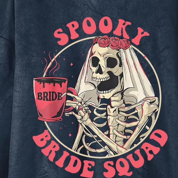 Spooky Bride Squad Halloween Bachelorette Party Hooded Wearable Blanket