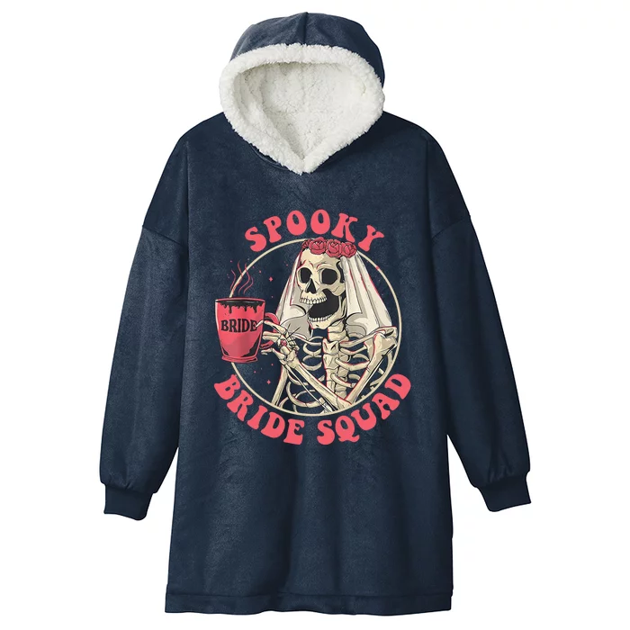 Spooky Bride Squad Halloween Bachelorette Party Hooded Wearable Blanket