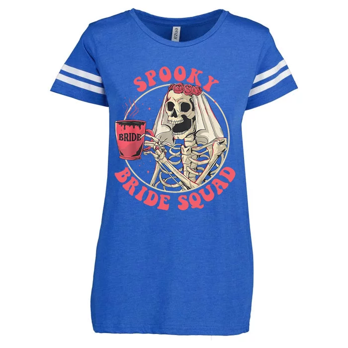 Spooky Bride Squad Halloween Bachelorette Party Enza Ladies Jersey Football T-Shirt