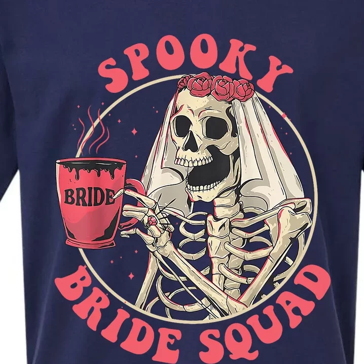 Spooky Bride Squad Halloween Bachelorette Party Sueded Cloud Jersey T-Shirt