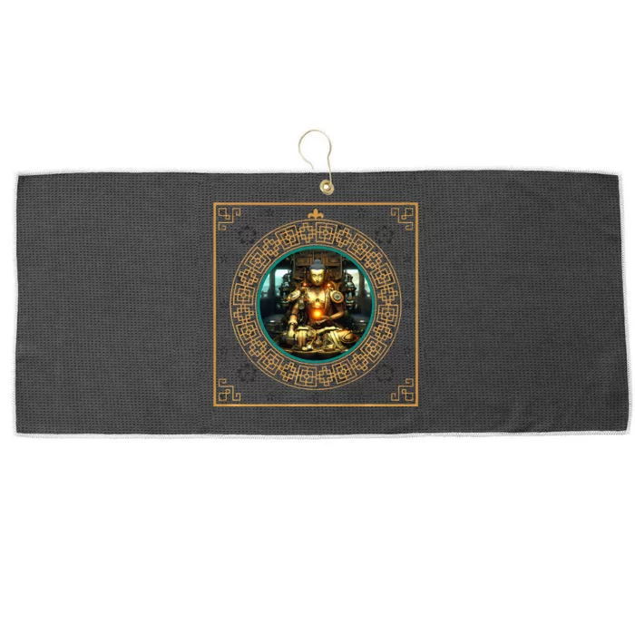 Steampunk Buddha Large Microfiber Waffle Golf Towel