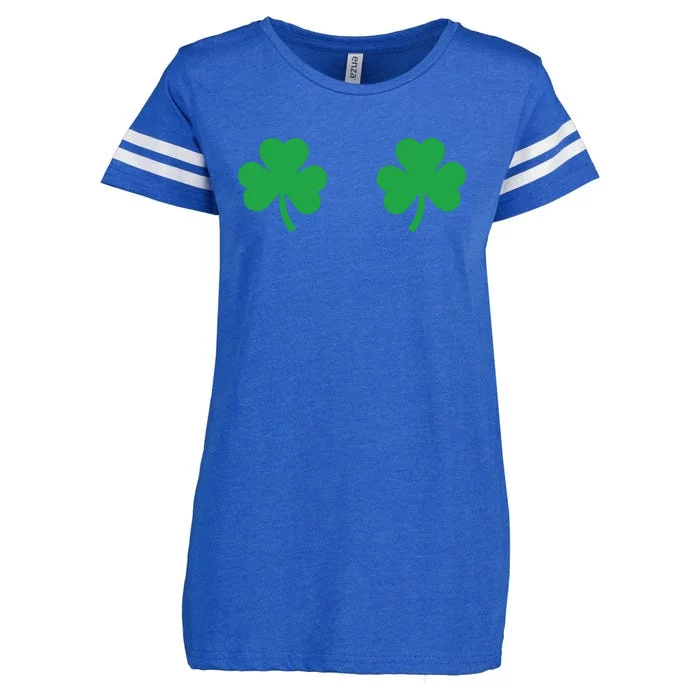 Shamrock Boobs Shirt Irish Boobies St Patricks Day Shirt Enza Ladies Jersey Football T-Shirt