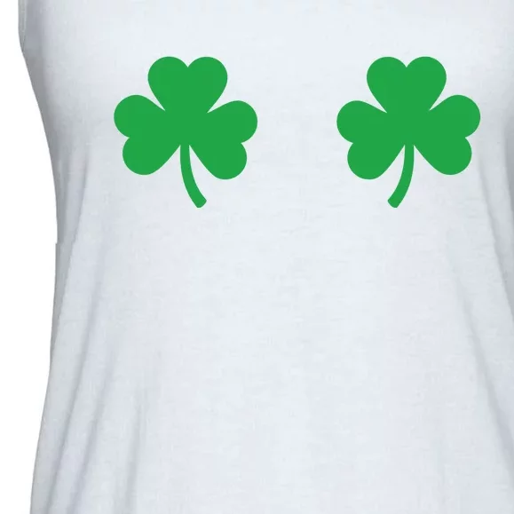 Shamrock Boobs Shirt Irish Boobies St Patricks Day Shirt Ladies Essential Flowy Tank