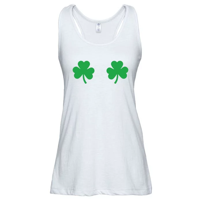 Shamrock Boobs Shirt Irish Boobies St Patricks Day Shirt Ladies Essential Flowy Tank