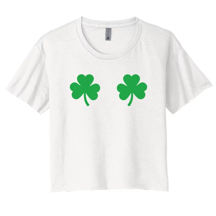 Shamrock Boobs Shirt Irish Boobies St Patricks Day Shirt Women's Crop Top Tee