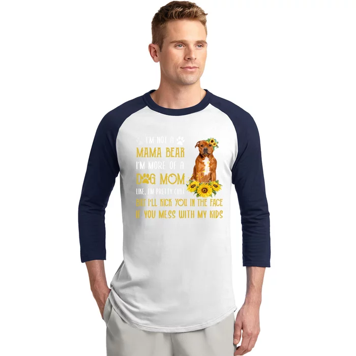 Staffordshire Bull Terrier Mom Mothers Day Dog Mom Gift Baseball Sleeve Shirt