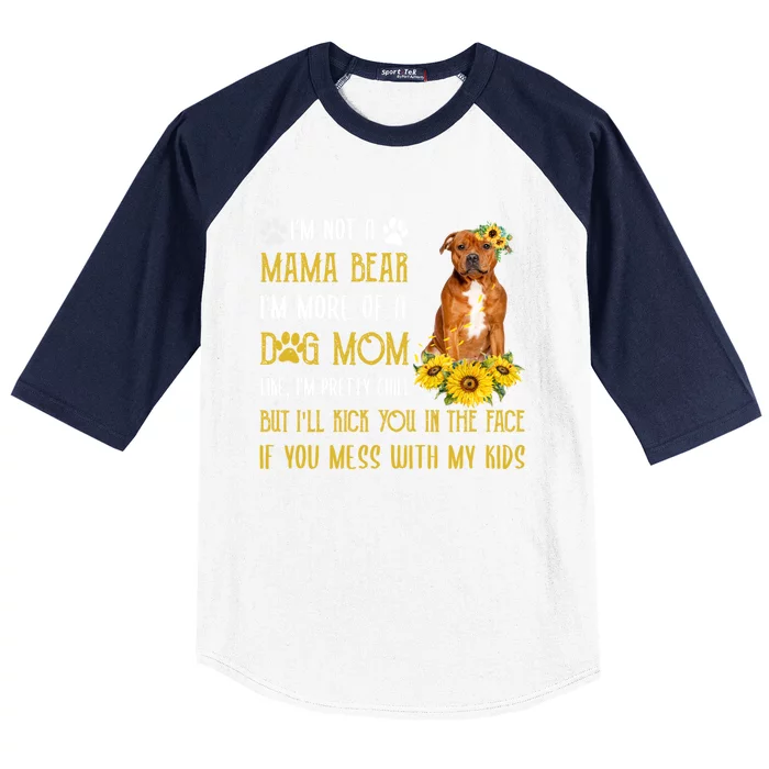 Staffordshire Bull Terrier Mom Mothers Day Dog Mom Gift Baseball Sleeve Shirt