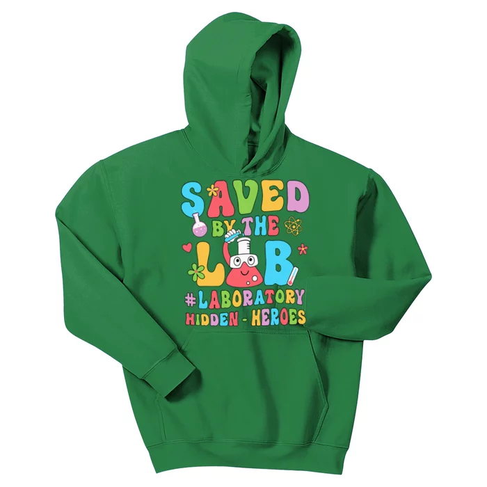 Saved By The Lab Laboratory Phlebotomy Week 2024 Lab Tech Kids Hoodie