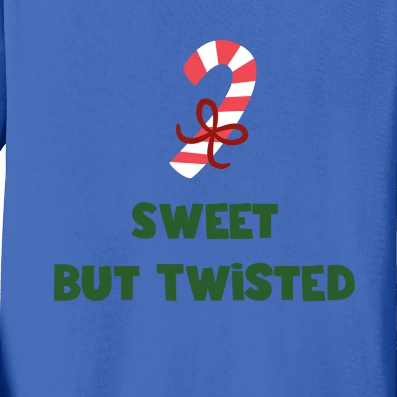 Sweet But Twisted Funny Candy Cane Merry Christmas Holiday Gift Kids Long Sleeve Shirt