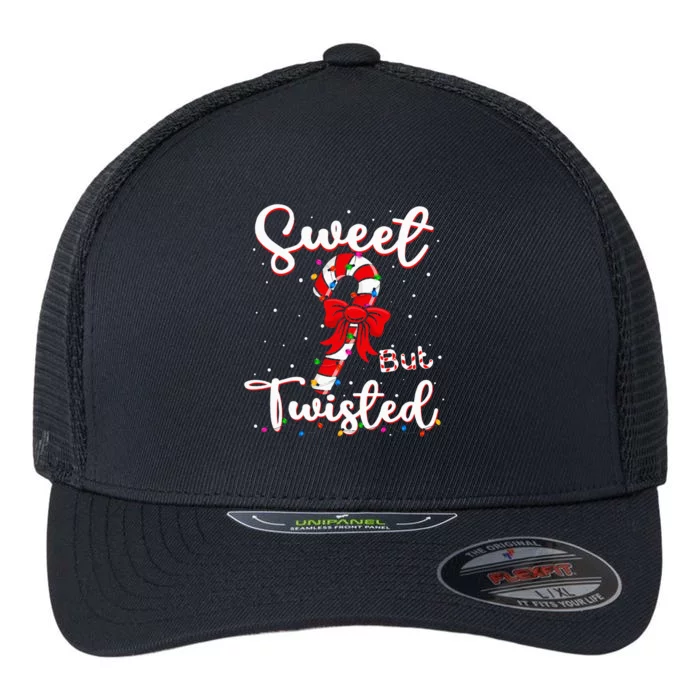 Sweet But Twisted Funny Christmas Candy Cane Xmas Holiday Flexfit Unipanel Trucker Cap