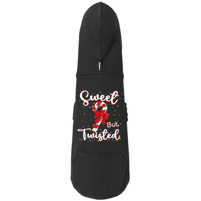 Sweet But Twisted Funny Christmas Candy Cane Xmas Holiday Doggie 3-End Fleece Hoodie