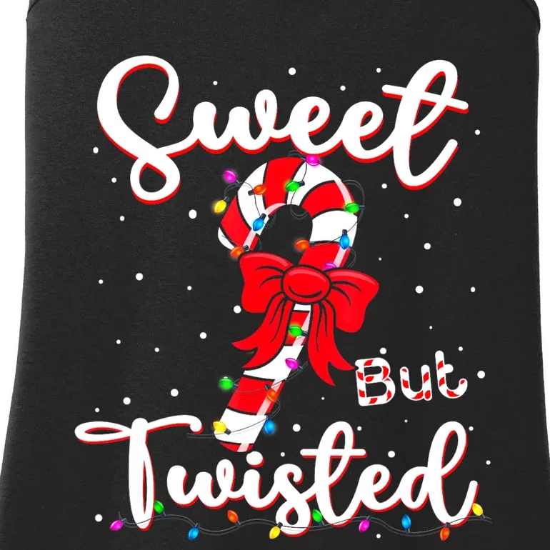 Sweet But Twisted Funny Christmas Candy Cane Xmas Holiday Ladies Essential Tank