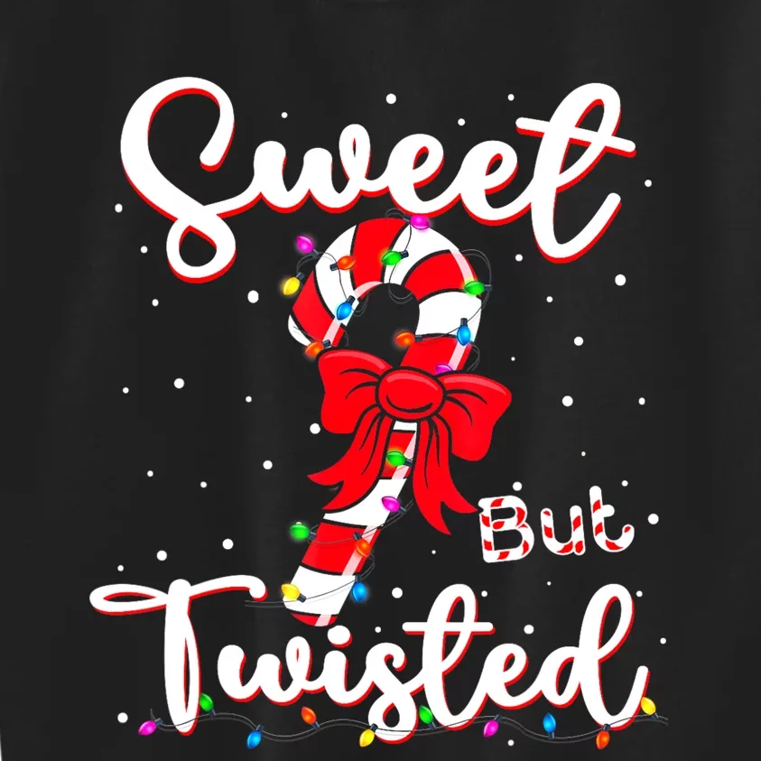 Sweet But Twisted Funny Christmas Candy Cane Xmas Holiday Kids Sweatshirt