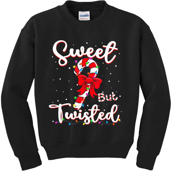 Sweet But Twisted Funny Christmas Candy Cane Xmas Holiday Kids Sweatshirt