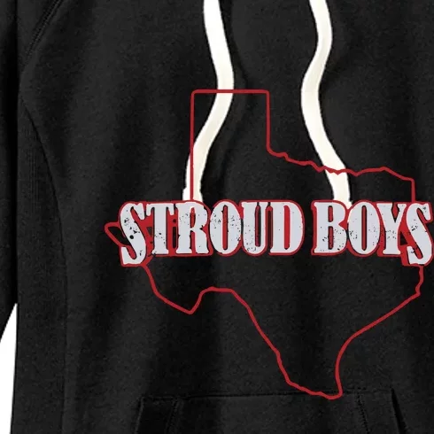 Stroud Boy Texans State Outline Women's Fleece Hoodie