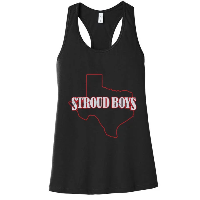 Stroud Boy Texans State Outline Women's Racerback Tank