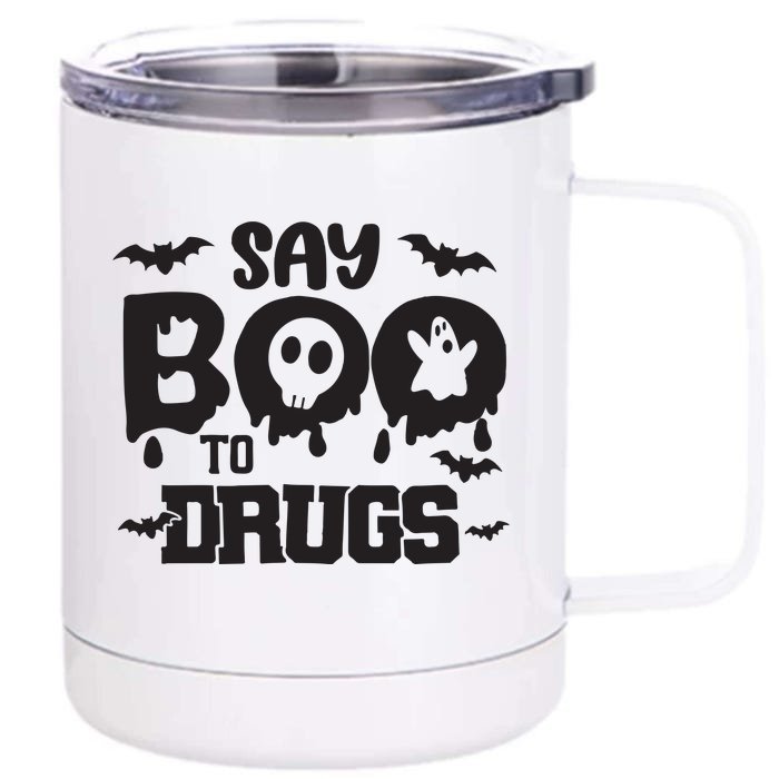 Say Boo To Drugs Red Ribbon Week Front & Back 12oz Stainless Steel Tumbler Cup