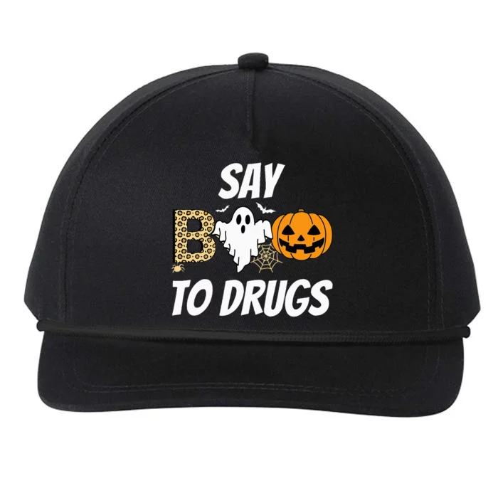 Say Boo To Drugs Red Ribbon Week Awareness Funny Halloween Snapback Five-Panel Rope Hat