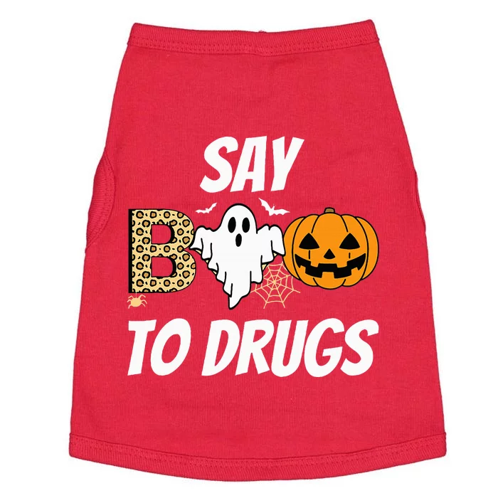 Say Boo To Drugs Red Ribbon Week Awareness Funny Halloween Doggie Tank