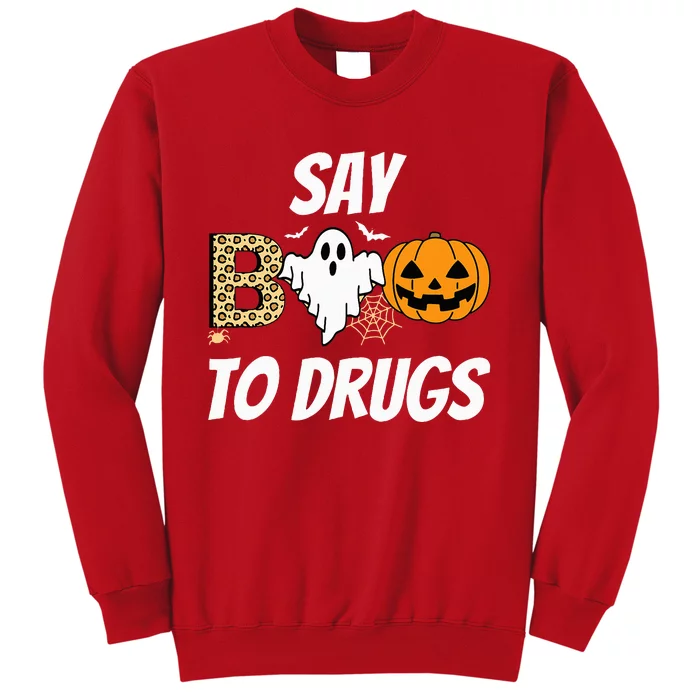 Say Boo To Drugs Red Ribbon Week Awareness Funny Halloween Sweatshirt