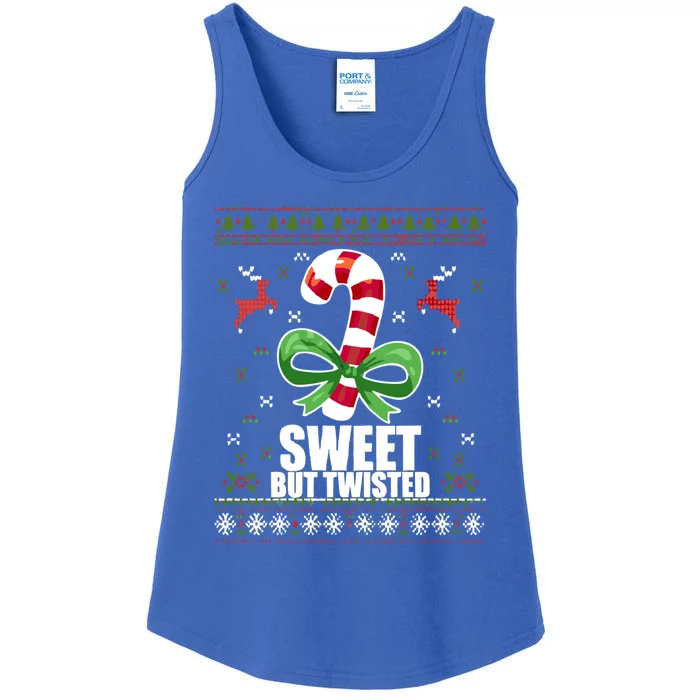 Sweet But Twisted Funny Candy Cane Ugly Christmas Sweater Meaningful Gift Ladies Essential Tank