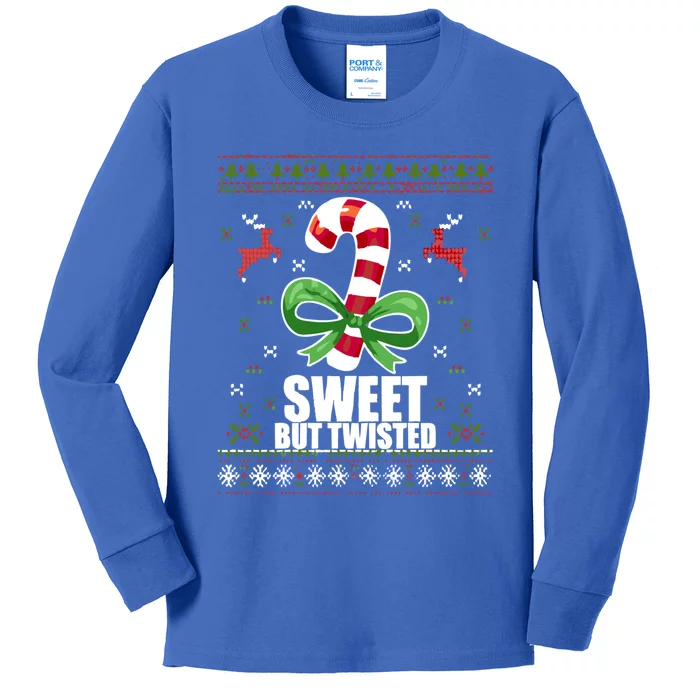 Sweet But Twisted Funny Candy Cane Ugly Christmas Sweater Meaningful Gift Kids Long Sleeve Shirt