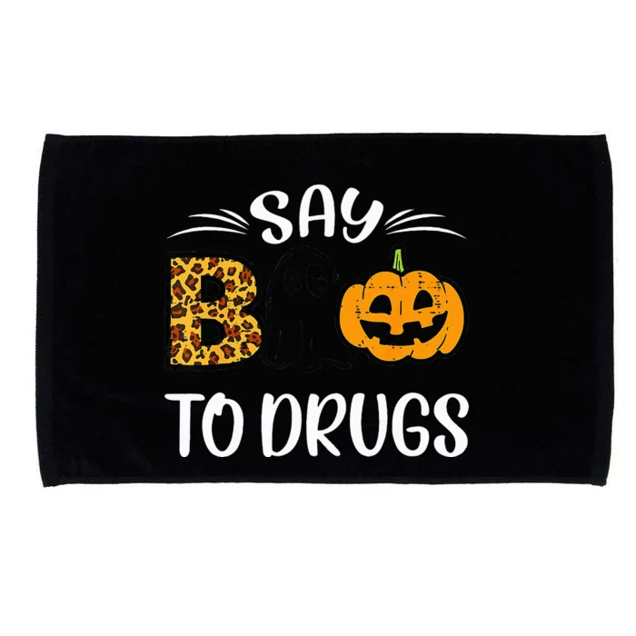 Say Boo To Drugs Funny Halloween Red Ribbon Week Awareness Microfiber Hand Towel