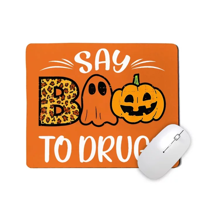 Say Boo To Drugs Funny Halloween Red Ribbon Week Awareness Mousepad