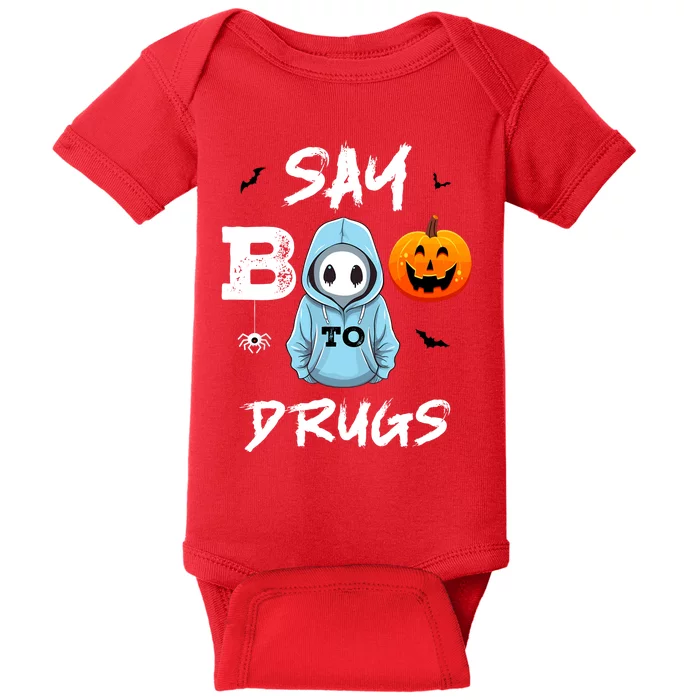 Say Boo To Drugs Funny Halloween Red Ribbon Week Awareness Baby Bodysuit