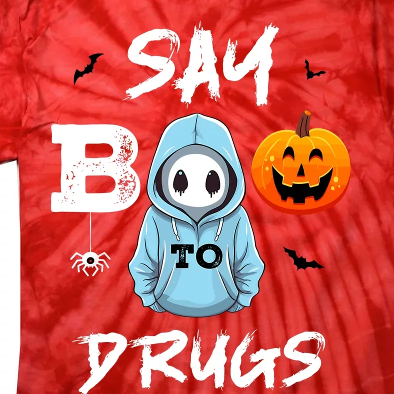 Say Boo To Drugs Funny Halloween Red Ribbon Week Awareness Tie-Dye T-Shirt