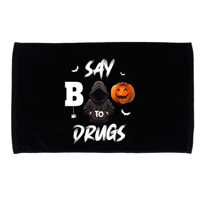 Say Boo To Drugs Halloween Pumpkin Awareness Microfiber Hand Towel