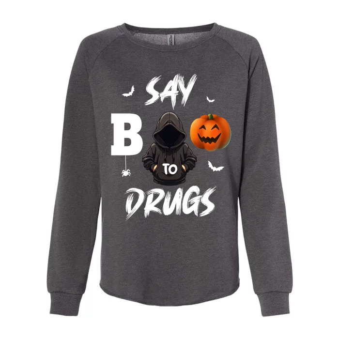 Say Boo To Drugs Halloween Pumpkin Awareness Womens California Wash Sweatshirt